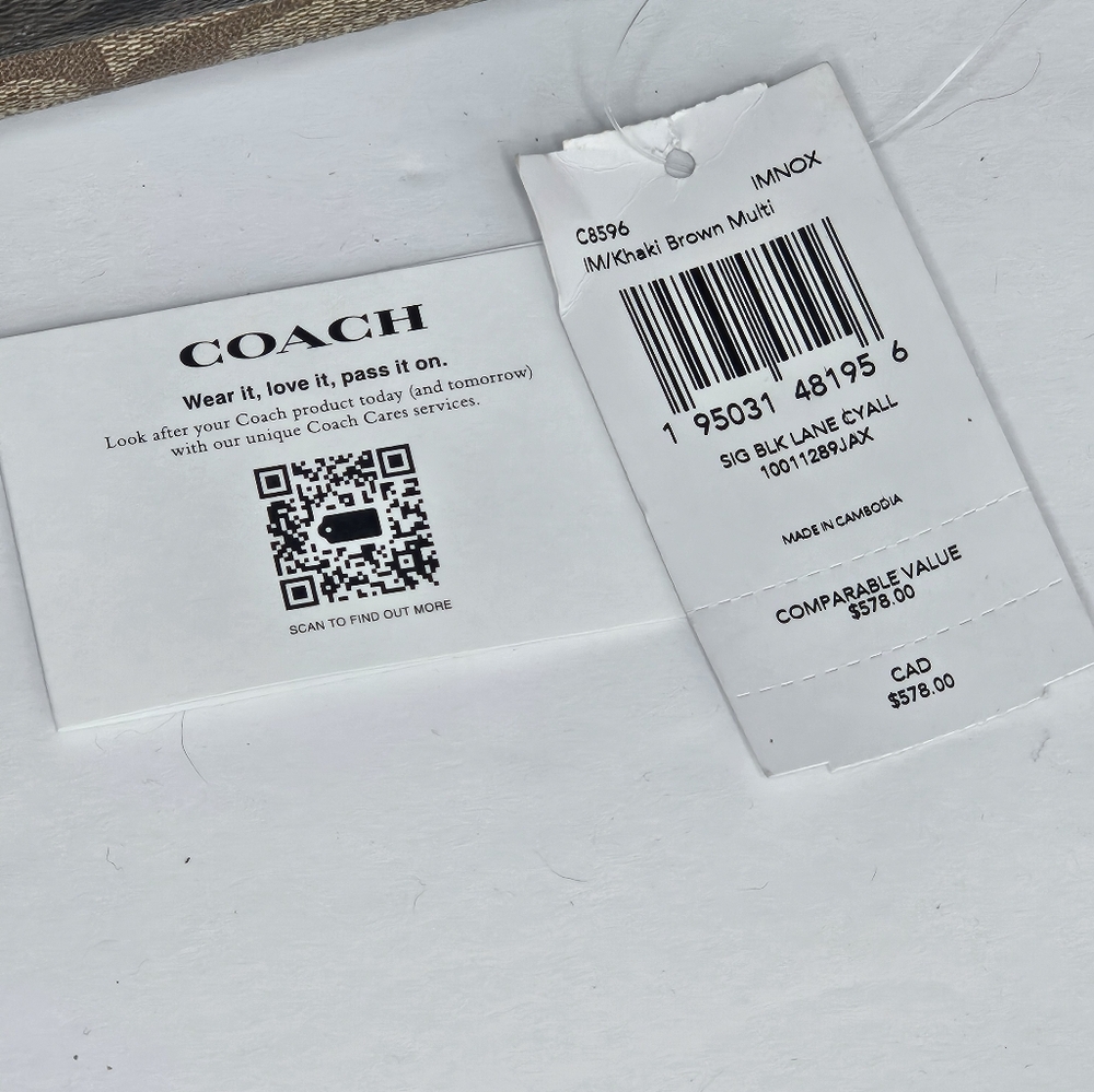 NWT Coach Lane Carryall In Block Signature Coated Canvas C8596 - Picture 4 of 16